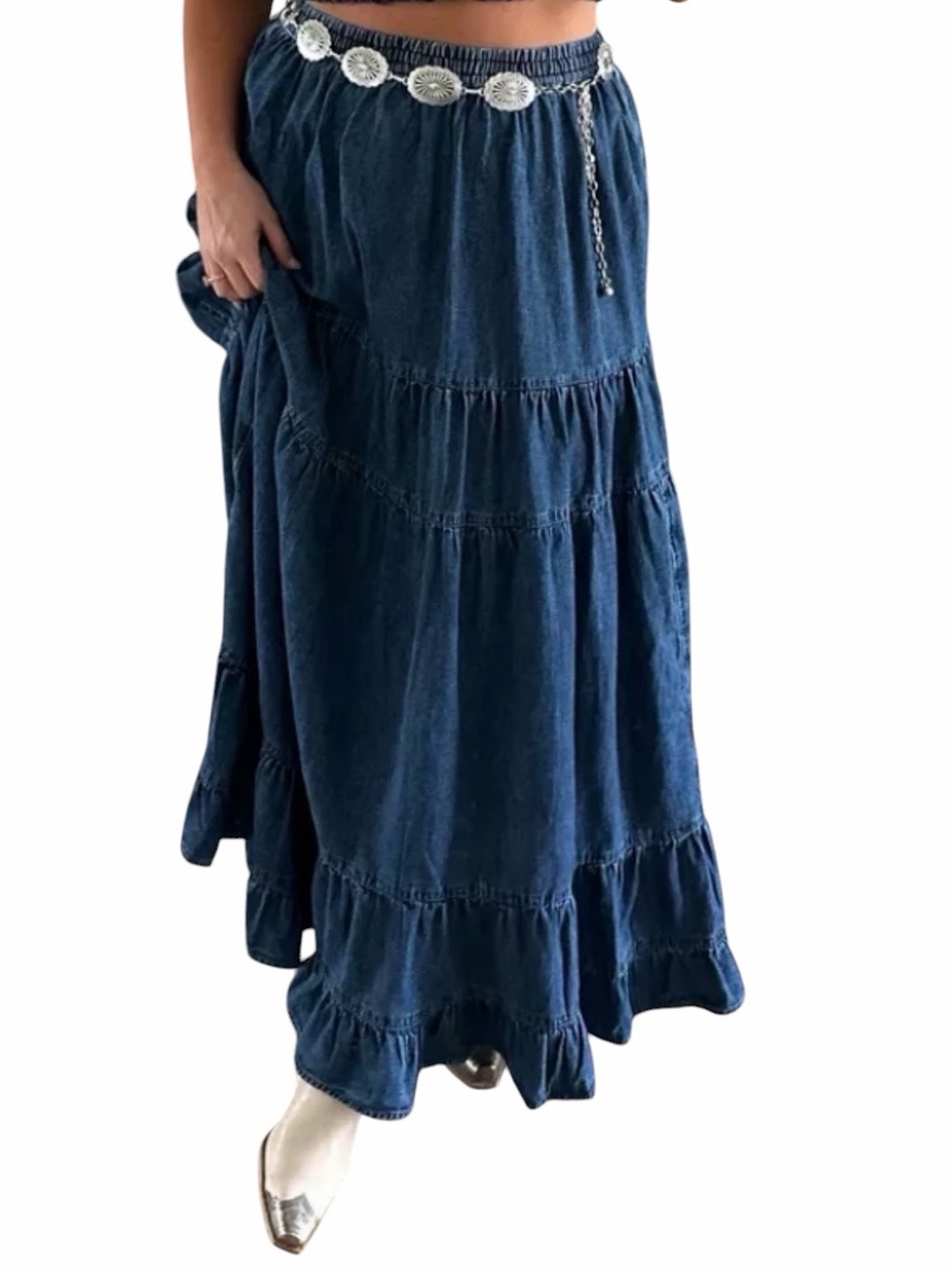 American Eagle outfitters Pull on Denim High waisted Chambray Maxi Skirt(Sz XS) - Picture 3 of 10